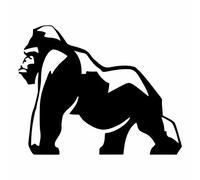 AMA SHOP Adesivo Prespaziato Gorilla mod.2 colore nero | Adesivi per Auto | Sticker per Casco, Moto, Camper | Adesivo in PVC per Decalcomania Vetrofanie Parete, Murale