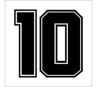 AMA SHOP Adesivo Prespaziato numero 10 maglia calcio | Supporter Napoli | Adesivi per Auto | Sticker per Casco, Moto, Camper | Adesivo in PVC per Decalcomania Parete, Murale