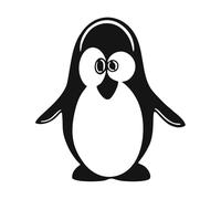 AMA SHOP Adesivo Prespaziato Pinguino Simpatico colore nero |Sticker per Casco,Moto, Camper,Barca | autoTuning |