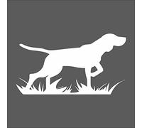AMA SHOP Adesivo Prespaziato Pointer cane caccia colore bianco | Adesivi per Auto | Sticker per Casco, Moto, Camper | Adesivo in PVC per Decalcomania Vetrofanie Parete, Murale
