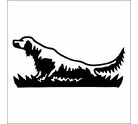 AMA SHOP Adesivo prespaziato setter in ferma | passione caccia | Adesivi per Auto | Sticker per Casco, Moto, Camper | Adesivo in PVC per Decalcomania Parete, Murale
