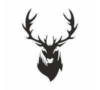 AMA SHOP Adesivo Prespaziato Testa Cervo mod.1 colore nero|adatto per casco auto moto |Decalcomania|Passione moto|Passiona caccia