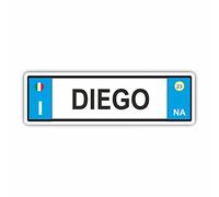 AMA SHOP ADESIVO SAGOMATO azzurro Forma di targa personalizzabile con nome |Sticker per Casco,Moto, Camper,Barca| autoTuning |