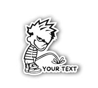 AMA SHOP Adesivo Sagomato Bimbo che fa pipi'l |Personalizzato |Colore nero|adatto per casco auto moto |