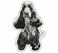 AMA SHOP Adesivo Sagomato Cane razza Cocker Inglese | Adesivi per Auto | Sticker per Casco, Moto, Camper | Adesivo in PVC per Decalcomania Parete, Murale