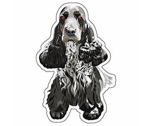 AMA SHOP Adesivo Sagomato Cane razza Cocker Inglese | Adesivi per Auto | Sticker per Casco, Moto, Camper | Adesivo in PVC per Decalcomania Parete, Murale