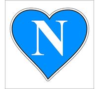 AMA SHOP Adesivo Sagomato Cuore Napoli | supporters calcio Napoli | Adesivi per Auto | Sticker per Casco, Moto, Camper | Adesivo in PVC con fondo bianco per Decalcomania Parete, Murale