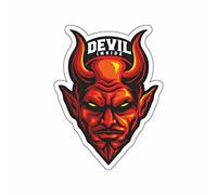 AMA shop ADESIVO SAGOMATO DEVIL INSIDE in PVC per Decalcomania Parete Murale Auto Moto Casco Camper