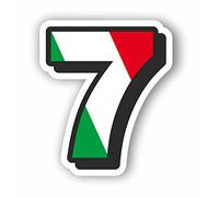 AMA SHOP Adesivo Sagomato Numero tricolore personalizzabile mod.2|Sticker per Casco,Moto, Camper,Barca | autoTuning |