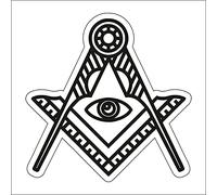 AMA SHOP Adesivo Sagomato squadra e compasso simbolo massoneria | Adesivi per Auto | Sticker per Casco, Moto, Camper | Adesivo in PVC con Fondo Bianco per Decalcomania Parete, Murale