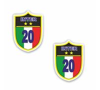 AMA SHOP Coppia di AdesivI SagomatI Scudetto Nerazzurri 20 seconda stella mod.3|Sticker per Casco,Moto, Camper,Barca | autoTuning |