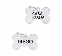 AMA SHOP Medaglietta Personalizzata per cani| Ideale per incidere il nome del tuo amico a 4 zampe | Targhetta identificativa in metallo + STICKER IN OMAGGIO