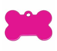 AMA SHOP Medaglietta Personalizzata per cani| Ideale per incidere il nome del tuo amico a 4 zampe | Targhetta identificativa in metallo + STICKER IN OMAGGIO (magenta)