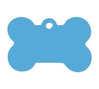 AMA SHOP Medaglietta Personalizzata per cani| Ideale per incidere il nome del tuo amico a 4 zampe | Targhetta identificativa in metallo + STICKER IN OMAGGIO (celeste)