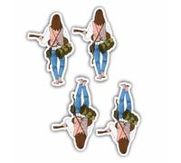 AMA SHOP Set adesivi VAGABONDO CON CAPELLI CASTANI mod.2| 4 pz |Sticker per Casco,Moto, Camper,Barca | autoTuning