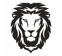 AMA SHOP sticker adesivo prespaziato leone colore nero mod.2 in pvc per decalcomanie parete murale auto moto casco camper barca