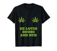AMA Tette E Bud Divertente Tette Erba Carino Sexy Stoner Maglietta