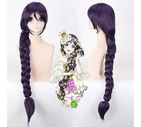 Ama vivi! Love Live Nozomi Tojo Parrucca Cosplay Trecce viola Capelli resistenti al calore Costume di Halloween Anime Gioca Parrucche per adulti PL-401