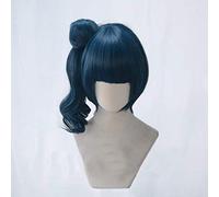 Ama vivi! Luce del sole! Aqours Tsushima Yoshiko Parrucca Cosplay per capelli da festa in costume Blu coda di cavallo curva A