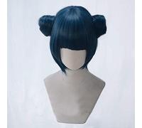 Ama vivi! Luce del sole! Aqours Tsushima Yoshiko Parrucca Cosplay per capelli da festa in costume Coda di cavallo curva blu B