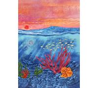AMAAR Cuaderno A5 “Mar Mediterráneo” (148 x 210 mm) Rayado | Libreta Líneas, 120 páginas | Interior Papel Crema | Bloc de notas - Cuadernos tapa blanda | Papelería ilustrada bonita