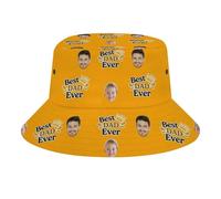Amabery Personalizzato Padre - Figlio Bucket Cappelli Pescatore Cap con Viso Foto Personalizzata Estate Viaggio Cappelli Divertenti per il più caro Papà Figlio, A16, 1-5