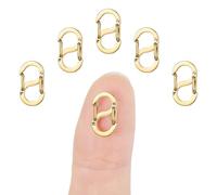 Amabro 5 chiusure a moschettone con doppia apertura, riduttori in acciaio inox per collane e bracciali, chiusure in metallo, fermagli per collane a clip e connettori per bracciali (Oro)