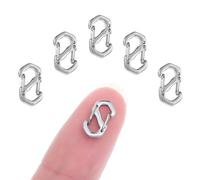 Amabro 5 Pcs Chiusura a Moschettone con Doppia Apertura, Accorciatore di Bracciale per Collana in Acciaio Inossidabile, Fermagli S Connettore per Bracciale, Fermagli per Clip per Collana (Argento)
