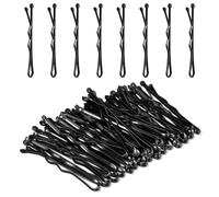 Amabro 50 Mini Forcine Per Capelli, 3,5cm Mollette Capelli Donna, Hair Pin Piccole Forcine Ondulate Fermagli In Metallo (Noir)