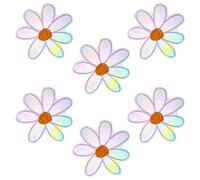 Amabro Adesivi acchiappasole per finestre a margherita, 6 pezzi, non adesivi, motivo floreale, arcobaleno, prisma, decalcomanie in vinile anti collisione per finestre, per uccelli, decorazione per