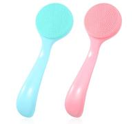 Amabro Confezione da 2 spazzole manuali per la pulizia del viso in silicone, scrubber per il viso in silicone, spazzola peeling per esfoliare, massaggiare il trucco per la rimozione della pelle
