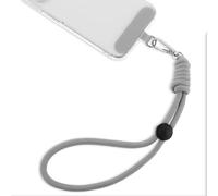 Amabro Cordino da polso regolabile, per la maggior parte degli smartphone, con linguetta anti-smarrimento, con toppa ultra sottile, per portafoglio, portachiavi, fotocamera (grigio scuro)