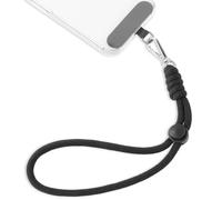 Amabro Cordino da polso regolabile per la maggior parte degli smartphone, linguetta anti-smarrimento con toppa ultra sottile per portafoglio, portachiavi, fotocamera (nero)