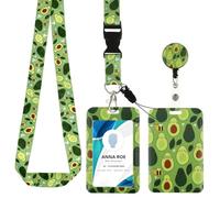 Amabro portabadge collo Porta badge identificativo con cordino retrattile, con Clip a Moschettone a Bobina per Badge Retrattile e Cinturino a Cordoncino Staccabile per ID Cards e Cellulare