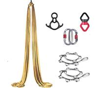 Amaca aerea da yoga, amaca ad aria per yoga e danza acrobatica, kit altalena per yoga aereo, con materiale di seta resistente, per allenamento a casa e lezioni di yoga