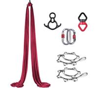 Amaca aerea da yoga, amaca ad aria per yoga e danza acrobatica, kit altalena per yoga aereo, con materiale di seta resistente, per allenamento a casa e lezioni di yoga