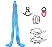 Amaca aerea da yoga, amaca ad aria per yoga e danza acrobatica, kit altalena per yoga aereo, con materiale di seta resistente, per allenamento a casa e lezioni di yoga