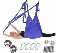 Amaca Aerea in Tessuto per Yoga, Altalena Yoga per Antigravità, Asciugamano Yoga Aereo, Fascia Fitness per Yoga, Imbracatura Yoga Non Elastica, Corda di Trazione Yoga Aerea, Purple