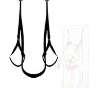 Amaca aerea regolabile S-M sopra la porta Accessorio per lo yoga Accessorio per l'esercizio dell'amaca aerea Nero