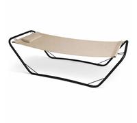 Amaca Beige con Struttura in Metallo e Cuscino Seduta Ergonomica e Resistente