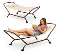 Amaca con Cuscino Beige Struttura Resistente Antiscivolo e Seduta Ergonomica