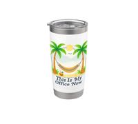 Amaca con scritta in inglese "This Is My Office Now", divertente, per vacanze tropicali Bicchiere termico in acciaio inox doppia parete