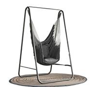 Amaca con supporto, carico massimo 150 kg, for amaca altalena sospesa, 85x92x153 cm, struttura in acciaio robusto, sedia a dondolo per balcone, patio, giardino, esterni(Hammock Chair Black)