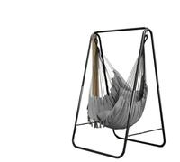 Amaca con supporto, carico massimo 150 kg, for amaca altalena sospesa, 85x92x153 cm, struttura in acciaio robusto, sedia a dondolo per balcone, patio, giardino, esterni(Hammock Chair Grey)