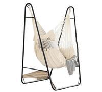 Amaca con supporto, carico massimo 150 kg, for amaca altalena sospesa, 85x92x153 cm, struttura in acciaio robusto, sedia a dondolo per balcone, patio, giardino, esterni(Hammock Chair White)