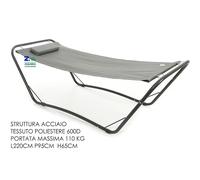 AMACA CON SUPPORTO IN ACCIAIO X ESTERNO COLORE GRIGIO ANTRACITE CON CUSCINO