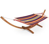 Amaca con supporto in legno Kiwi Garden Point strisce colorate