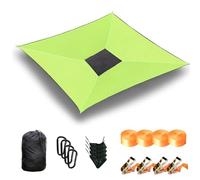 Amaca da campeggio a 4 punti da 3/4 m con 4 cinghie e borse in rete, amaca portatile per più persone, capacità di 400 libbre per viaggi in giardino all'aperto green 4-meter Strap with Large Ratchet