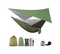 Amaca da campeggio con telo e zanzariera, paracadute portatile per escursionismo