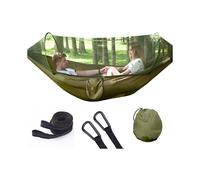 Amaca da campeggio con zanzariera per 1-2 persone, portatile e leggera, con paracadute pop-up per esterni o campeggio